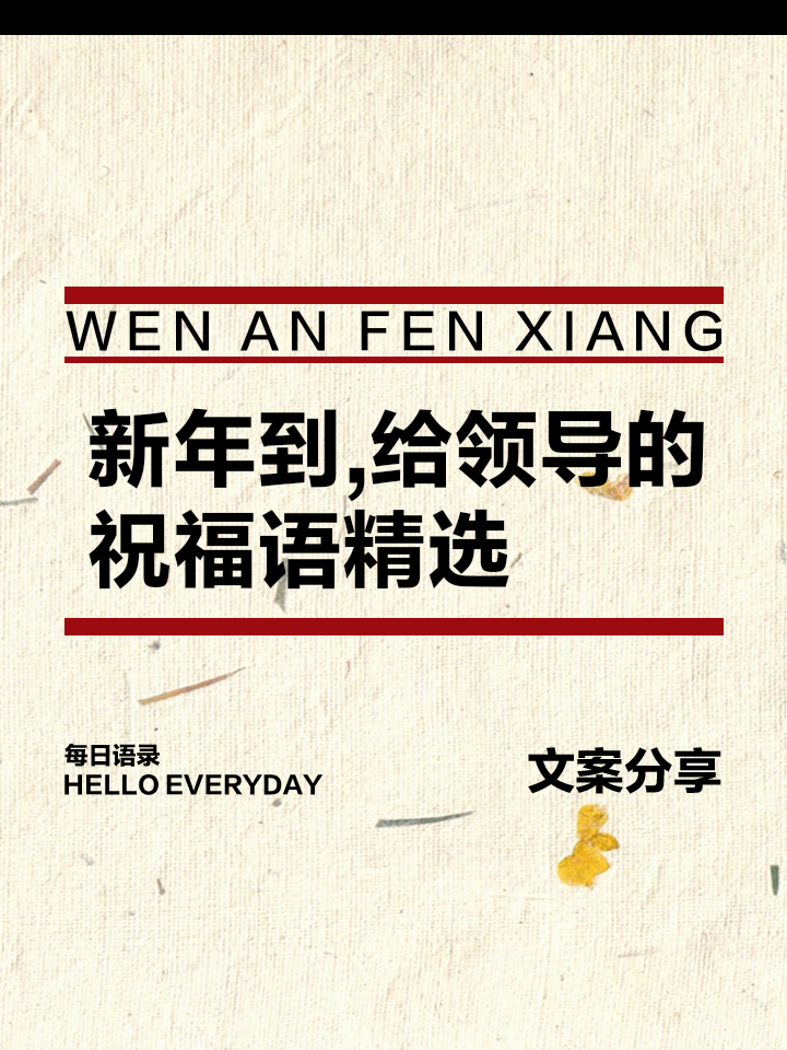 适合对领导说的新年祝福语